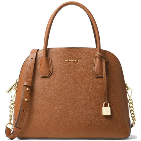 michael kors mercer large dome satchel brown|Mercer Large Leather Dome Satchel .